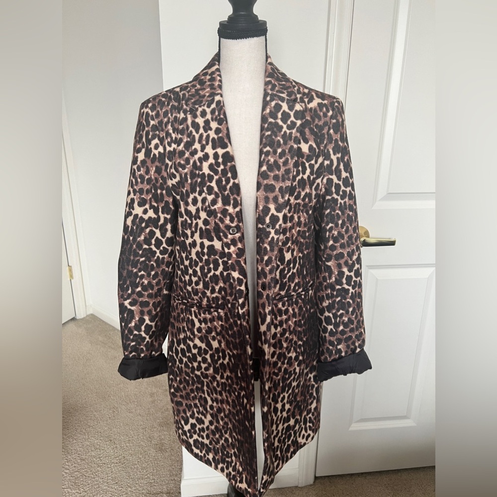New York & Company Leopard print Peacoat